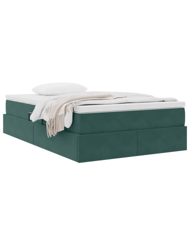 Letto con contenitore e materasso Verde Scuro 120 x 200 cm