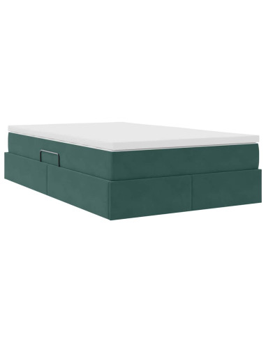 Letto con contenitore e materasso Verde Scuro 120 x 200 cm