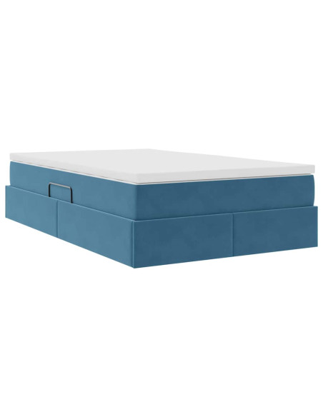 Letto con contenitore e materasso Blu Scuro 120 x 200 cm