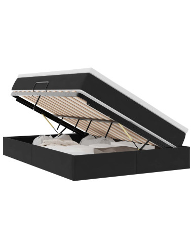 Letto con contenitore e materasso Nero 140 x 200 cm Velluto