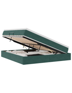 Letto con contenitore e materasso Verde Scuro 180 x 200 cm 2