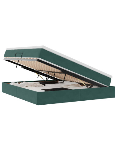 Letto con contenitore e materasso Verde Scuro 180 x 200 cm