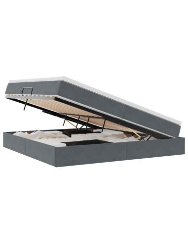 Letto con contenitore e materasso Grigio scuro 200 x 200 cm