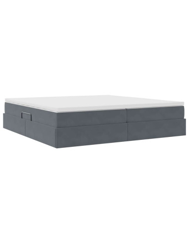 Letto con contenitore e materasso Grigio scuro 200 x 200 cm