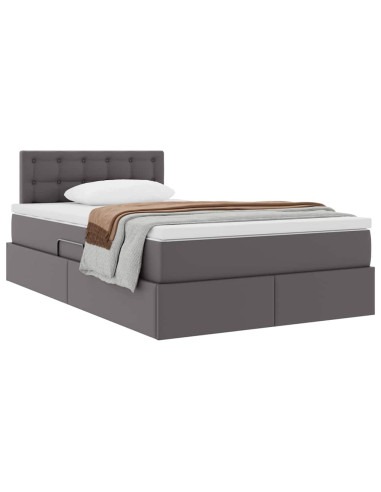 Letto con contenitore e materasso Grigio 120 x 190 cm
