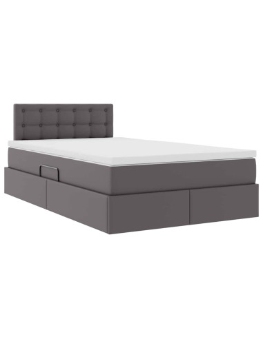 Letto con contenitore e materasso Grigio 120 x 190 cm
