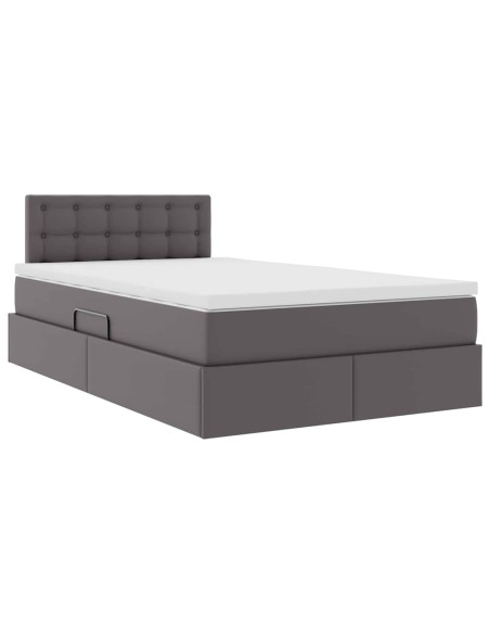 Letto con contenitore e materasso Grigio 120 x 190 cm