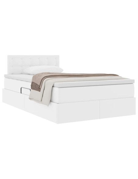 Letto con contenitore e materasso Bianco Puro 120 x 200 cm