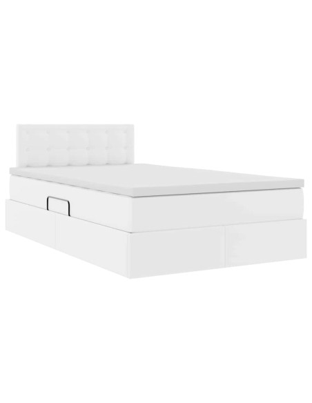 Letto con contenitore e materasso Bianco Puro 120 x 200 cm