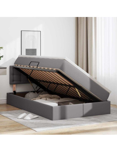 Letto con contenitore e materasso Grigio 120 x 200 cm