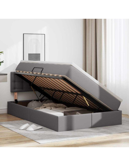 Letto con contenitore e materasso Grigio 120 x 200 cm