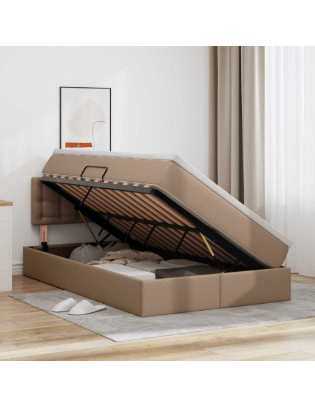 Letto con contenitore e materasso Cappuccino 120 x 200 cm