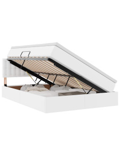 Letto con contenitore e materasso Bianco Puro 140 x 190 cm 2