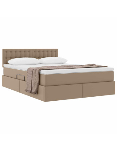 Letto con contenitore e materasso Cappuccino 140 x 190 cm