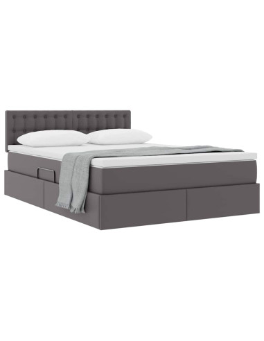 Letto con contenitore e materasso Grigio 140 x 200 cm