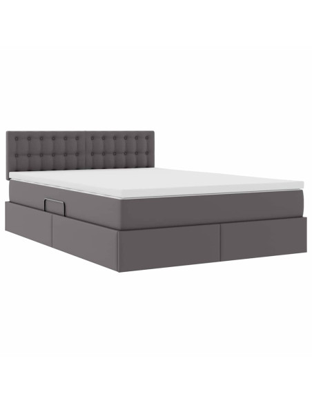 Letto con contenitore e materasso Grigio 140 x 200 cm
