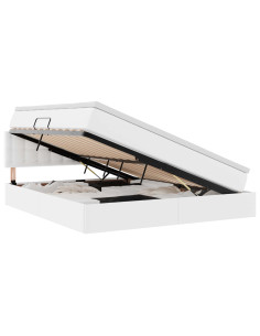 Letto con contenitore e materasso Bianco Puro 160 x 200 cm 2