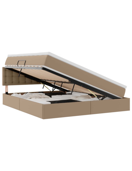 Letto con contenitore e materasso Cappuccino 160 x 200 cm