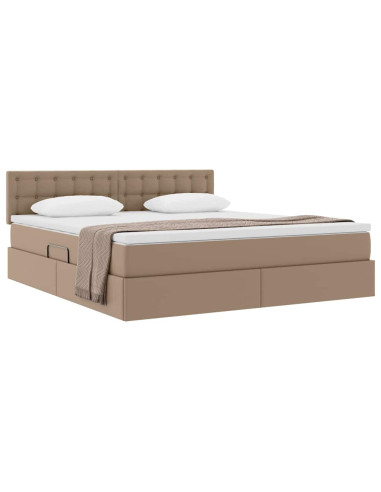 Letto con contenitore e materasso Cappuccino 160 x 200 cm
