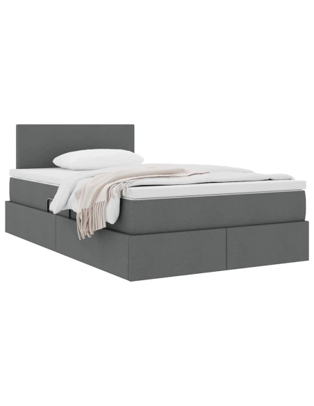 Letto con contenitore e materasso Grigio scuro 120 x 190 cm