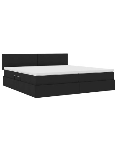 Letto con contenitore e materasso Nero 200 x 200 cm
