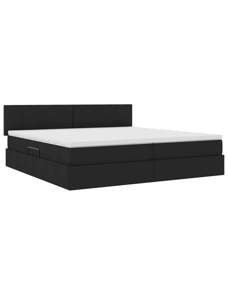 Letto con contenitore e materasso Nero 200 x 200 cm