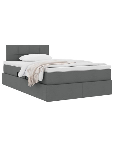 Letto con contenitore e materasso Grigio scuro 120 x 190 cm