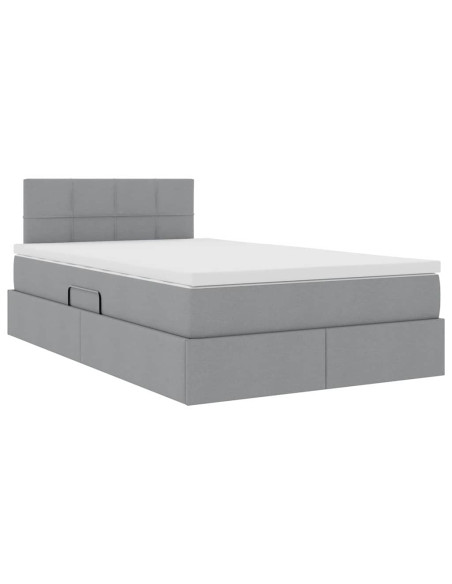 Letto con contenitore e materasso Grigio chiaro 120 x 200 cm