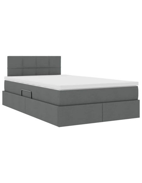 Letto con contenitore e materasso Grigio scuro 120 x 200 cm