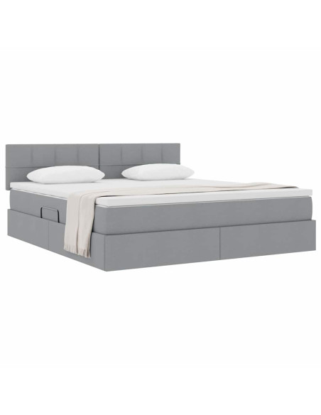 Letto con contenitore e materasso Grigio chiaro 180 x 200 cm