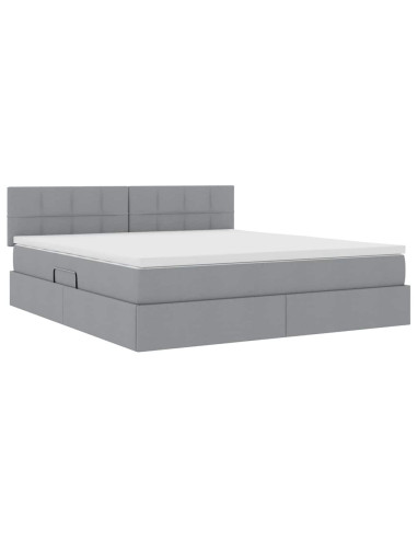 Letto con contenitore e materasso Grigio chiaro 180 x 200 cm