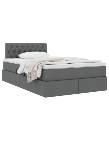 Letto con contenitore e materasso Grigio scuro 120 x 190 cm