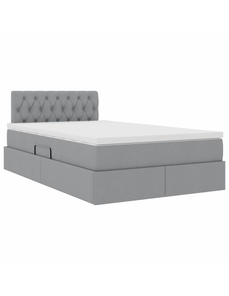 Letto con contenitore e materasso Grigio chiaro 120 x 200 cm