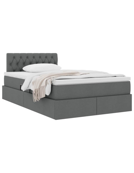 Letto con contenitore e materasso Grigio scuro 120 x 200 cm