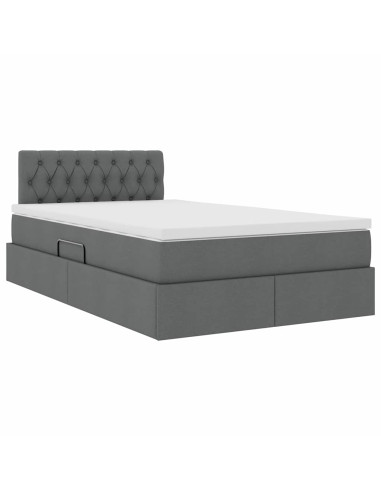 Letto con contenitore e materasso Grigio scuro 120 x 200 cm