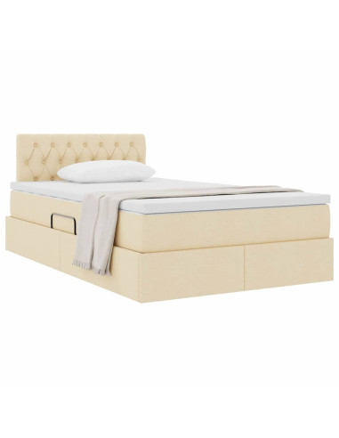 Letto con contenitore e materasso Crema 120 x 200 cm