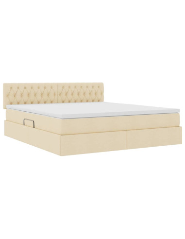 Letto con contenitore e materasso Crema 180 x 200 cm