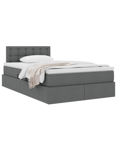 Letto con contenitore e materasso Grigio scuro 120 x 190 cm