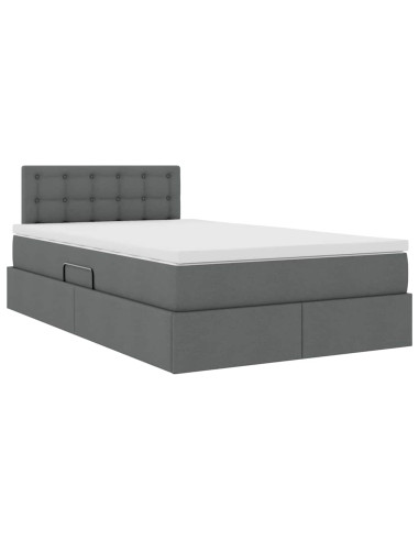 Letto con contenitore e materasso Grigio scuro 120 x 190 cm