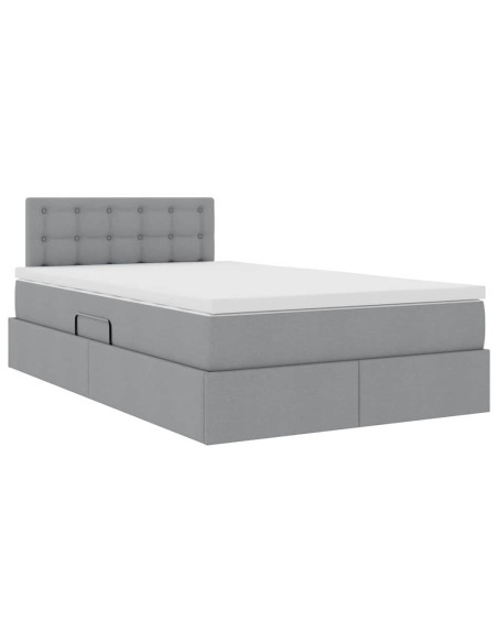 Letto con contenitore e materasso Grigio chiaro 120 x 200 cm