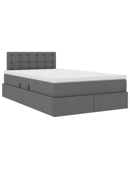 Letto con contenitore e materasso Grigio scuro 120 x 200 cm