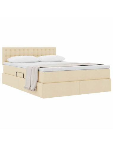 Letto con contenitore e materasso Crema 140 x 200 cm