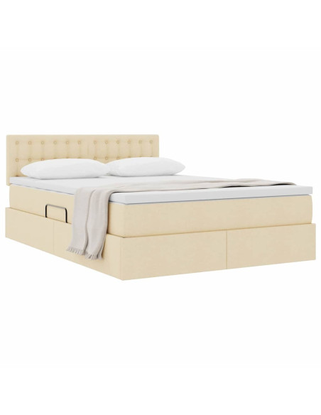Letto con contenitore e materasso Crema 140 x 200 cm