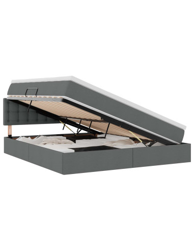 Letto con contenitore e materasso Grigio scuro 180 x 200 cm