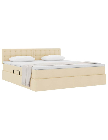 Letto con contenitore e materasso Crema 180 x 200 cm