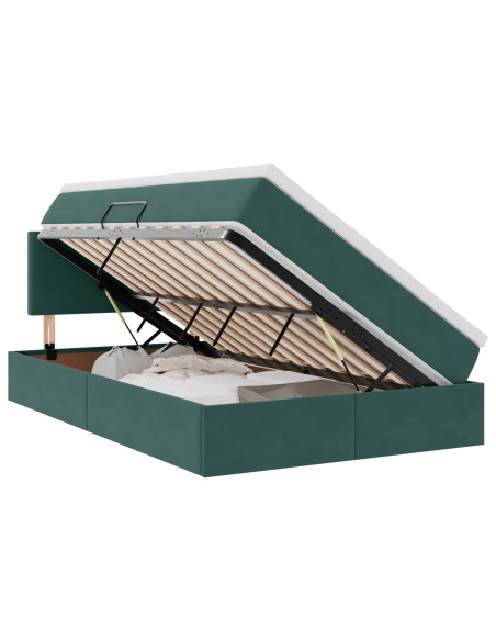 Letto con Contenitore Verde Scuro 120 x 200 cm Velluto