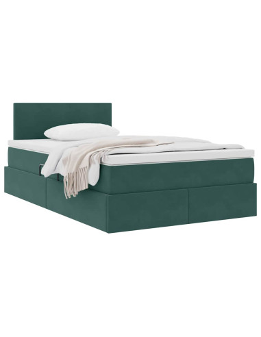 Letto con Contenitore Verde Scuro 120 x 200 cm Velluto