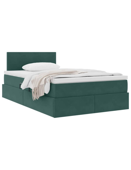 Letto con Contenitore Verde Scuro 120 x 200 cm Velluto