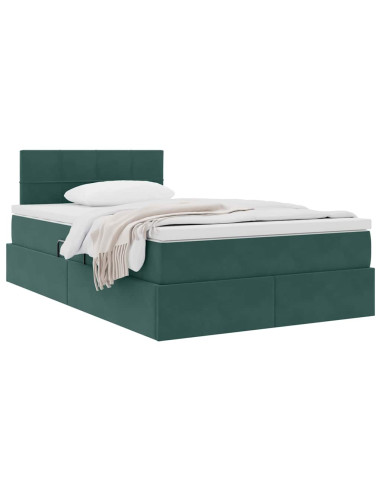 Letto con Contenitore Verde Scuro 120 x 200 cm Velluto