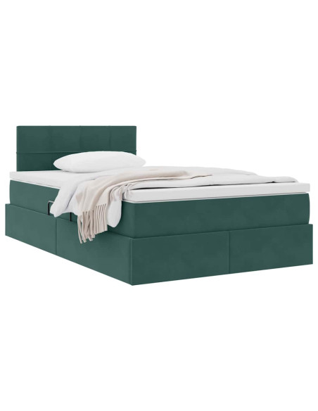 Letto con Contenitore Verde Scuro 120 x 200 cm Velluto